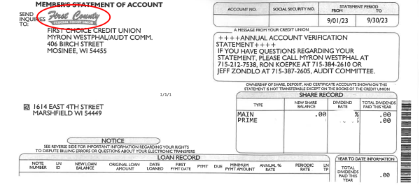 Third Quarter Statement Error