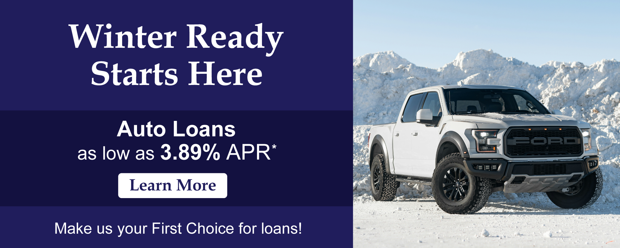 2026-02-Auto-Loan-WebBanner Winter Ready Starts Here with an auto loan from First Choice CU